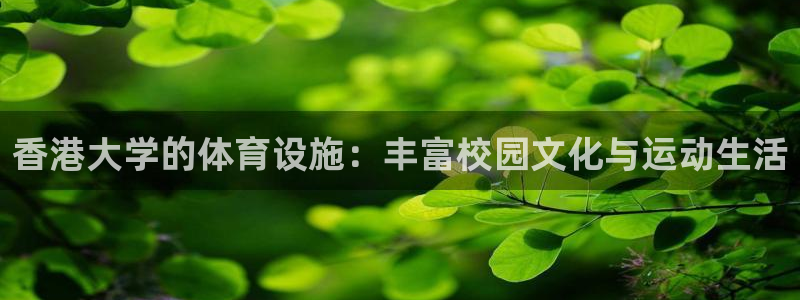 凯捷体育官方客服电话：香港大学的体育设施：丰富校园文
