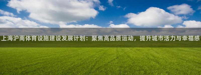 凯捷体育平台注册流程图：上海沪南体育设施建设发展计划：聚焦高